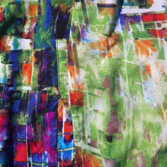 Milano Cardigan Open Artist Smock 3/4 Peasant Puff Sleeve Watercolor Sz M - Picture 4 of 7